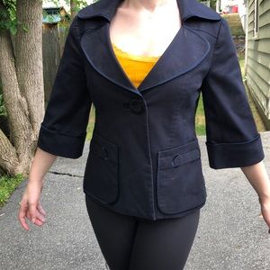 Nanette Lepore wide lapel navy jacket